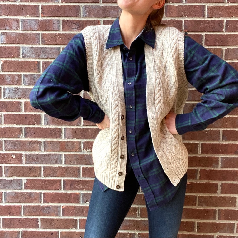 L.L.Bean grandpa sweater vest S men’s/M women’s - Picture 2 of 5